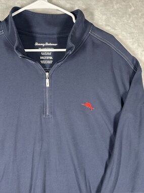 3XLT Tommy Bahama Islandzone Supima Cotton Quarter Zip Pullover Sweater Big Tall